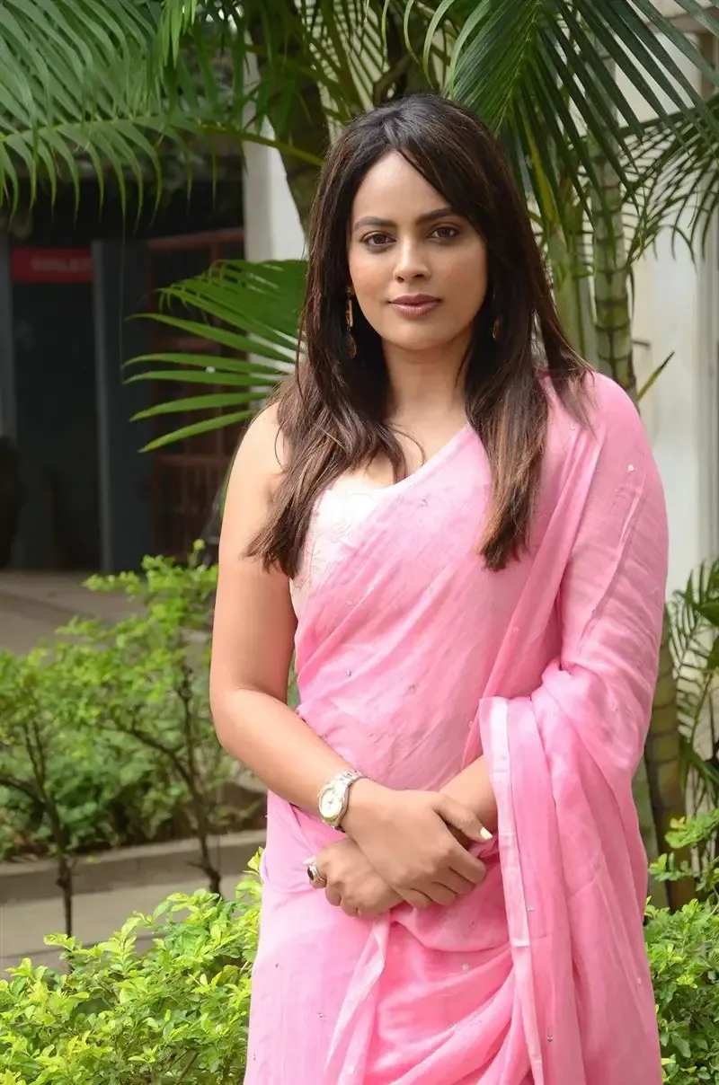 Actress Nandita Swetha in Pink Saree at Movie Press Meet